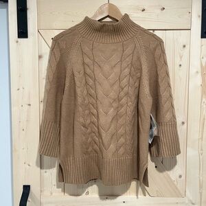 NWT Etcetera Tan Knit Sweater, Size Large.